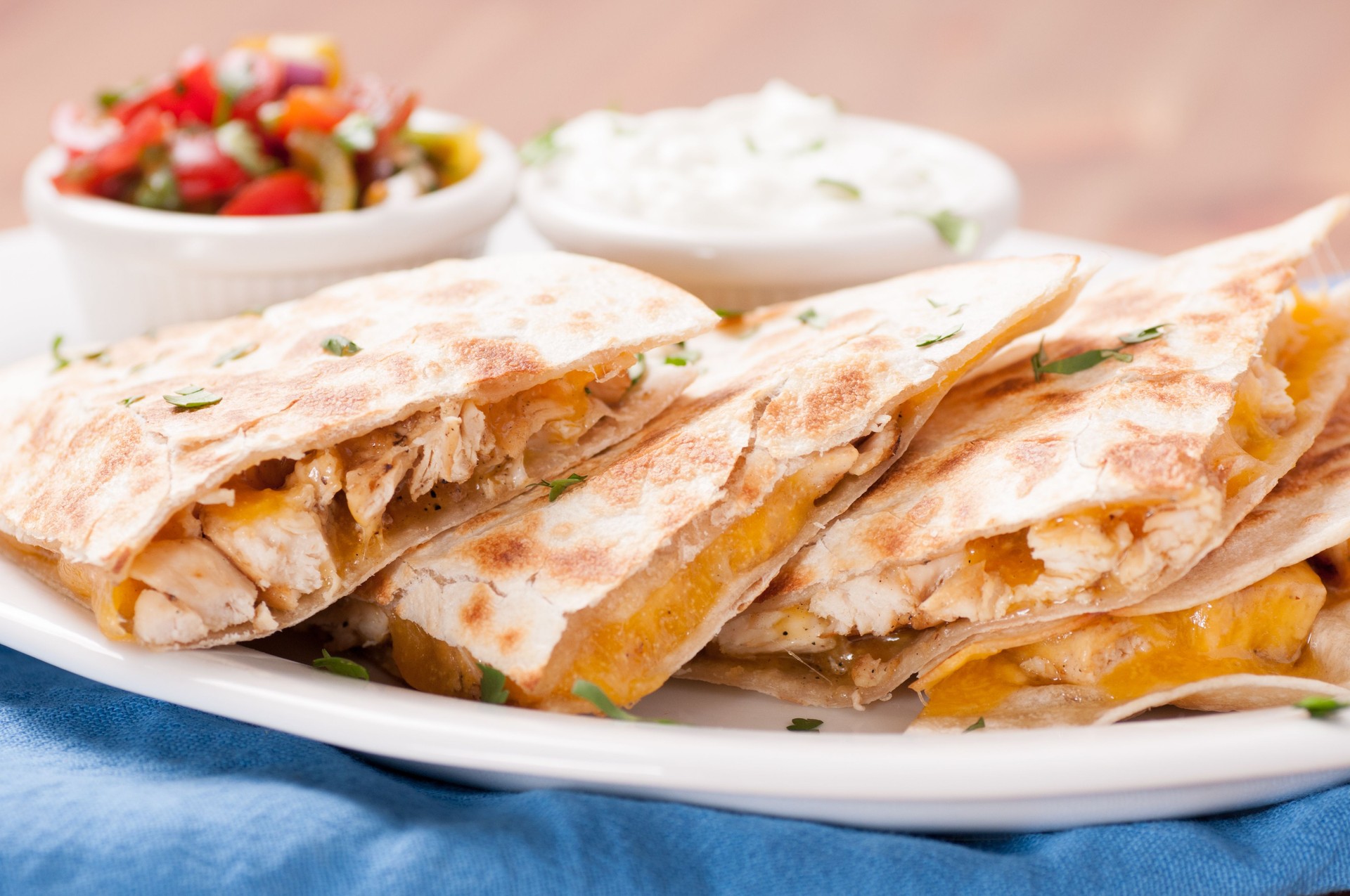 chicken quesadilla with salsa
